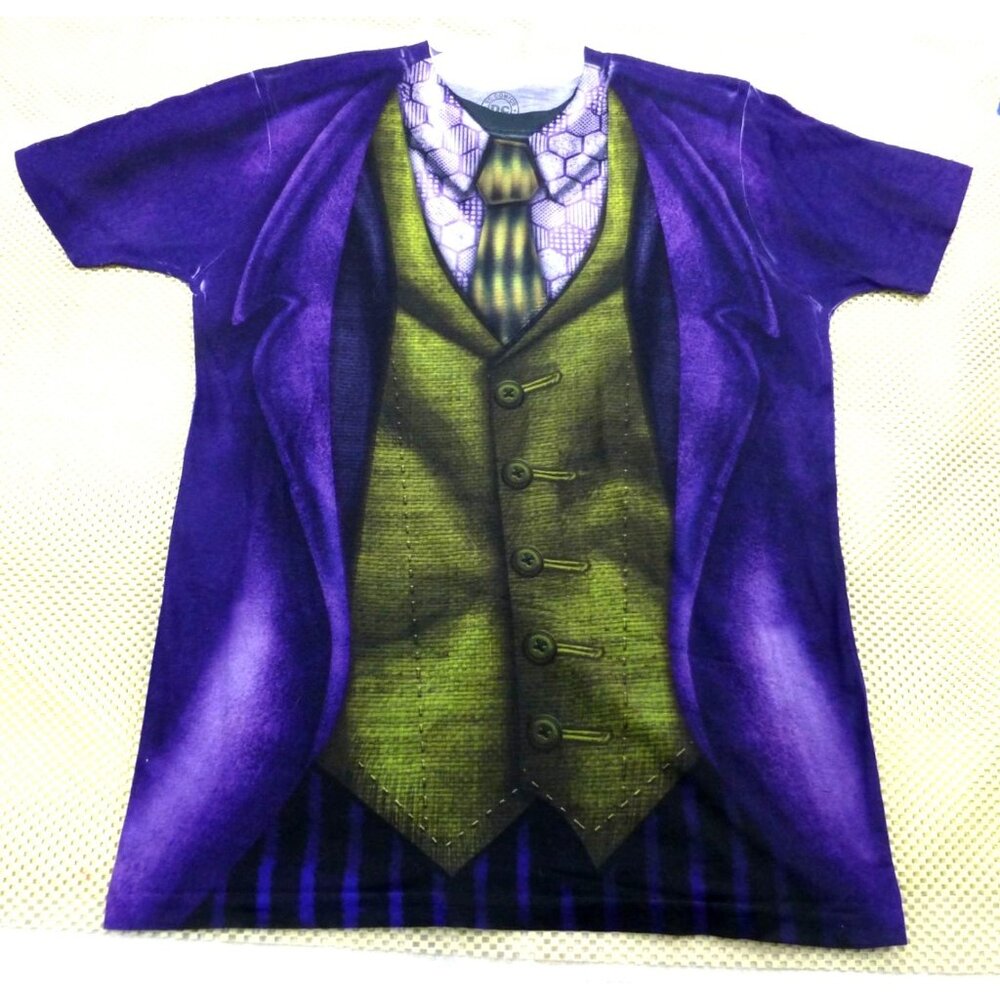 DC Comics Originals Joker Costume T-Shirt Purple & Green Medium Polyester